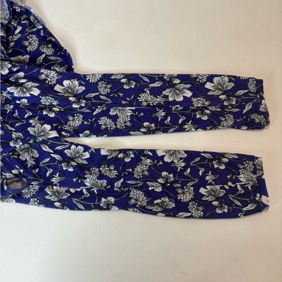 Liz Claiborne Women's Wildflower Long Voluminous Split Sleeve Top Blouse Size L - Picture 4 of 8